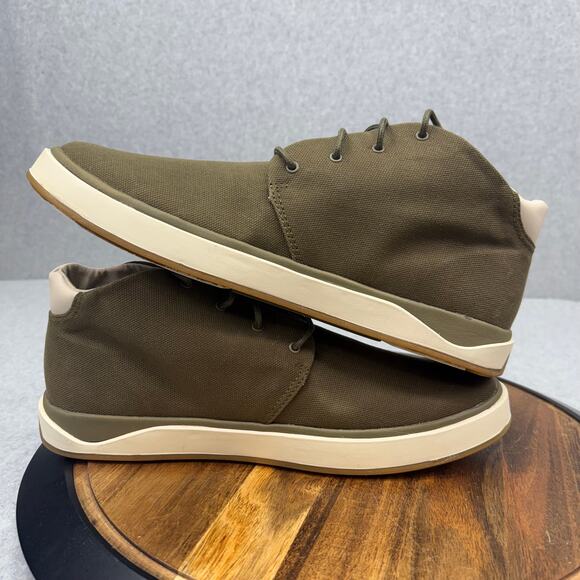 Olukai Papaku Boots Men’s Size 13 Olive Green Casual Canvas Shoes - Picture 5 of 7